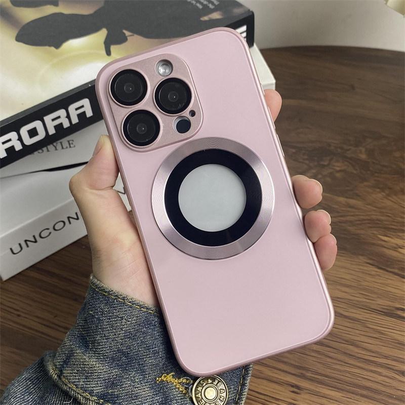 Магнитный мягкий чехол для телефона iPhone16 15 14 13 Pro Max с 9D HD камерой защитная стеклянная пленка поддержка беспроводной зарядки