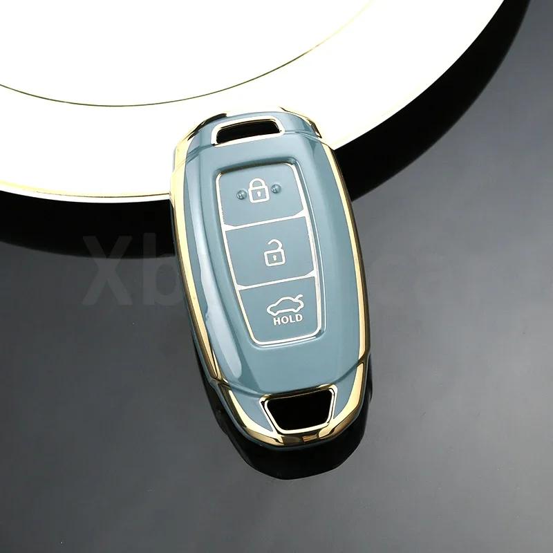 Auto Key Fob Shell For Hyundai I30 Ix35 KONA Encino Solaris Azera Grandeur Ig Accent Santa Fe Palisade TPU Car Key Case Cover