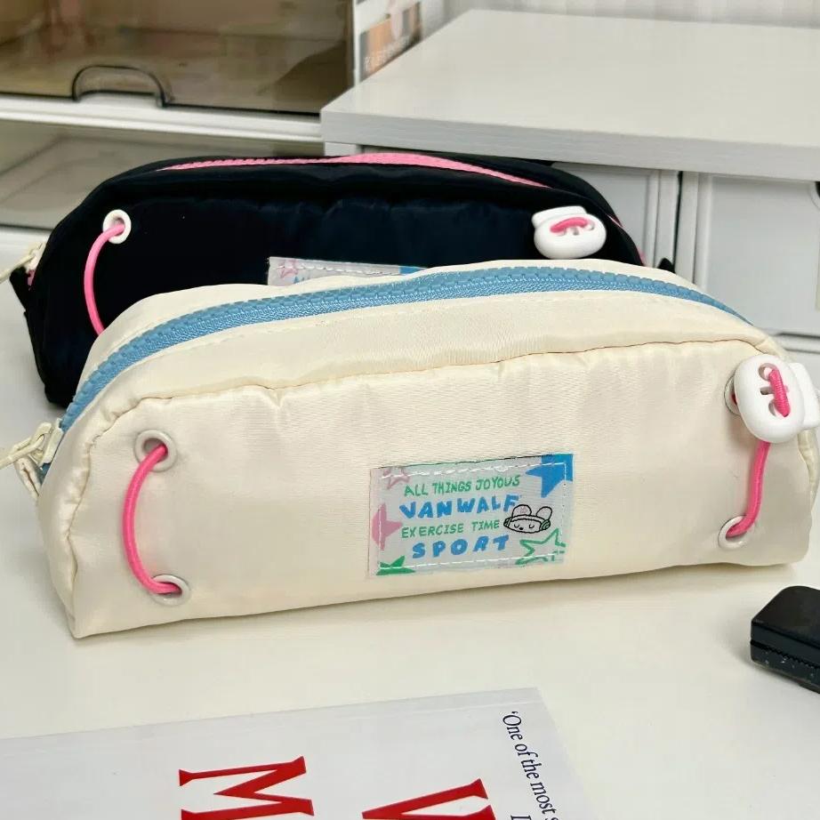 Кавайная вместительная сумка для канцелярии Y2K Пенал на шнурке Школьные принадлежности для учеников Сумка для хранения косметики Девочки