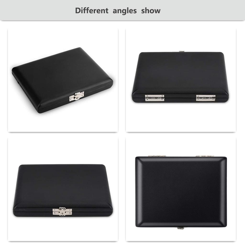 Saxophone Reed Case, Wooden Saxophone Reed Case, PU Saxophone Reed Case, Easy to Clean, Reed Storage Case, Reed Box, Slightly Waterproof, for