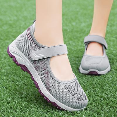 Женская обувь весна 2025 новые повседневные туфли женские туфли дышащие на липучках обувь для мам среднего и пожилого возраста