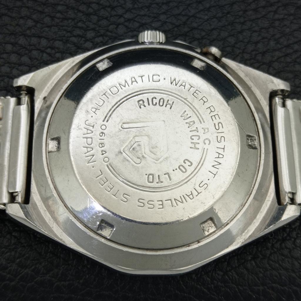 АВТОМАТИЧЕСКИЕ ВИНТАЖНЫЕ МУЖСКИЕ ЧАСЫ RICOH R31 ЯПОНИЯ ЧЕРНЫЙ ЦВЕТ ЦИФЕРБЛАТ a707631-1