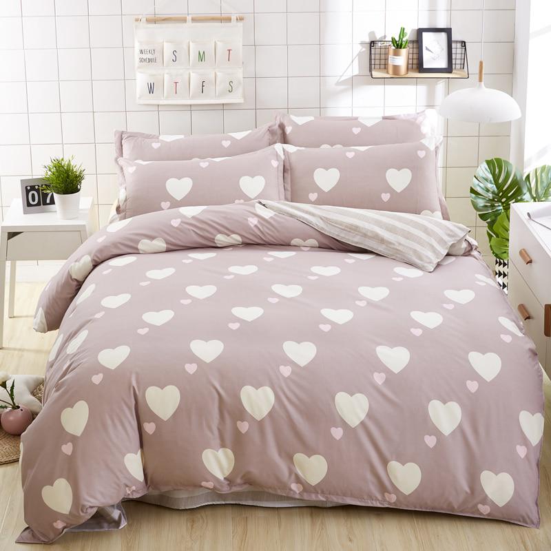 WTEMPO 4 PCS Bedding Set Breathable Bed Cover Skin-friendly Cotton Bed Decoration