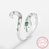 Роскошное нерегулярное двойное кольцо со змеиной головой изумруда для пар, кольцо для женщин, свадебные украшения из стерлингового серебра, креативное кольцо в виде змеи, ювелирные изделия из стерлингового серебра