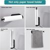 Adhesive Wall Mount Paper Towel Holder Punch-Free Roll Paper Dispenser  Bathroom