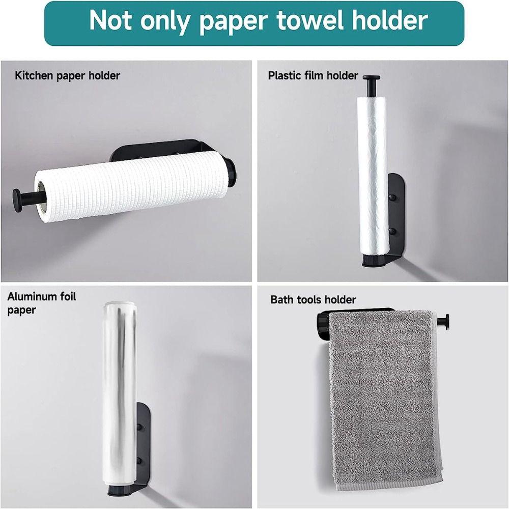 Adhesive Wall Mount Paper Towel Holder Punch-Free Roll Paper Dispenser  Bathroom