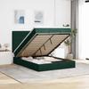 Enjoy a restful night s sleep with this Ottoman bed with mattress in dark green 140 x 190 cm velvet fabric