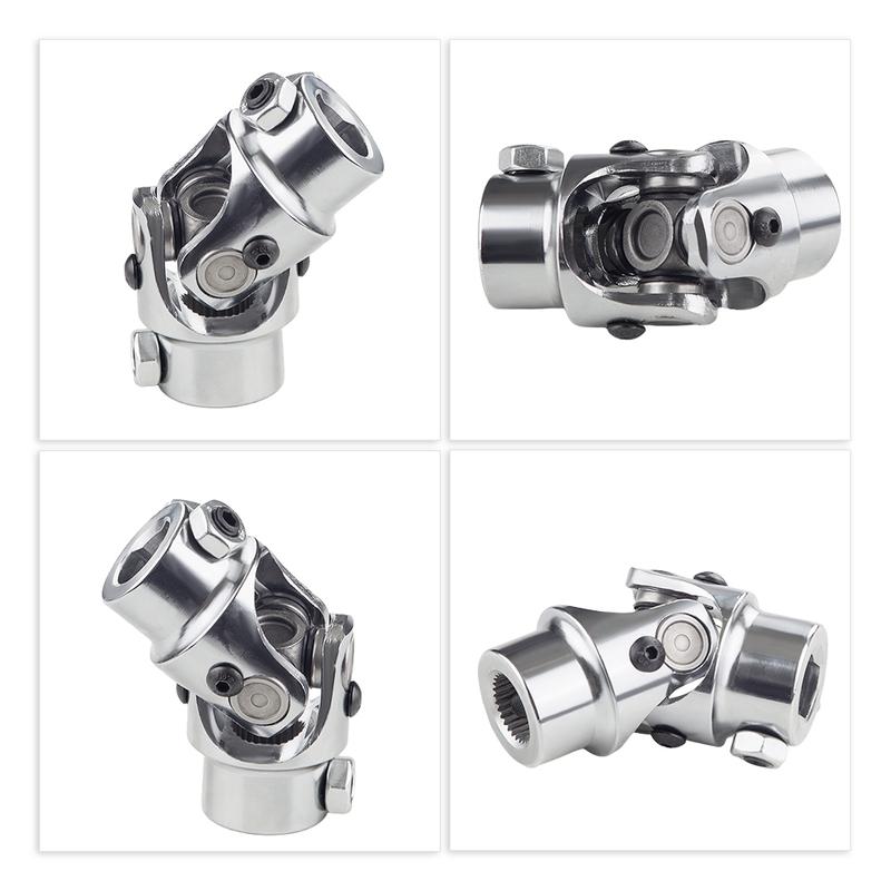 1pc Universal U Joint Single Steering Shaft Working Angle 35°Degree Double Ujoints Shaft 3/4"-30 Spline to 3/4" DD 83mm (3-1/4")
