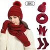 Women Winter Beanie Hat Scarf Gloves Socks 4 Piece Set Thick Warm Knit Cap Set One Size Multicolor