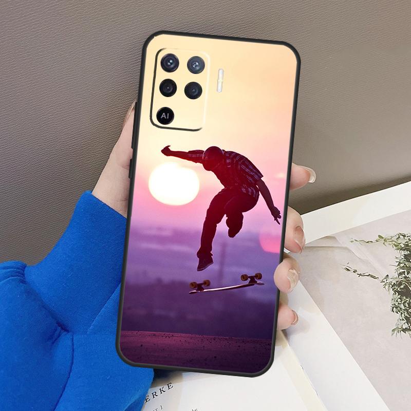 Крутой чехол-скейтборд для Oppo A76 A16 A96 A17 A18 A60 A80 A40 A38 A58 A78 A98 A94 A74 A54 A15 A57 A77 A5 Pro
