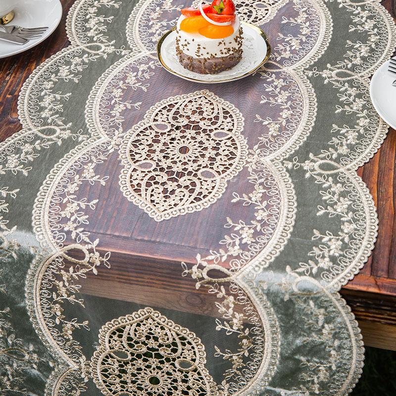 Роскошный журнальный столик в европейском стиле, флаг, кружевная полоска, скатерть, светильник, роскошный ТВ-шкаф, ретро, ​​обеденный стол, флаг