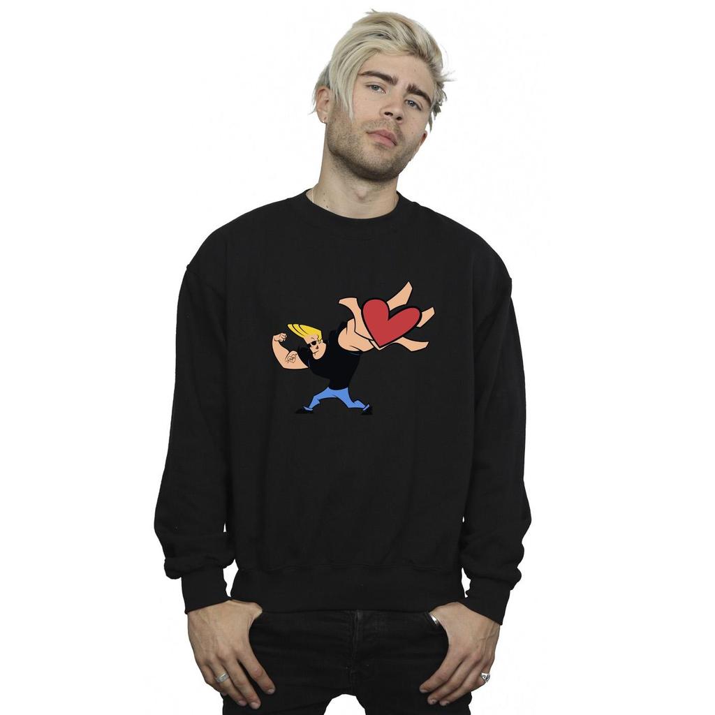 Johnny Bravo Mens Heart Present Sweatshirt