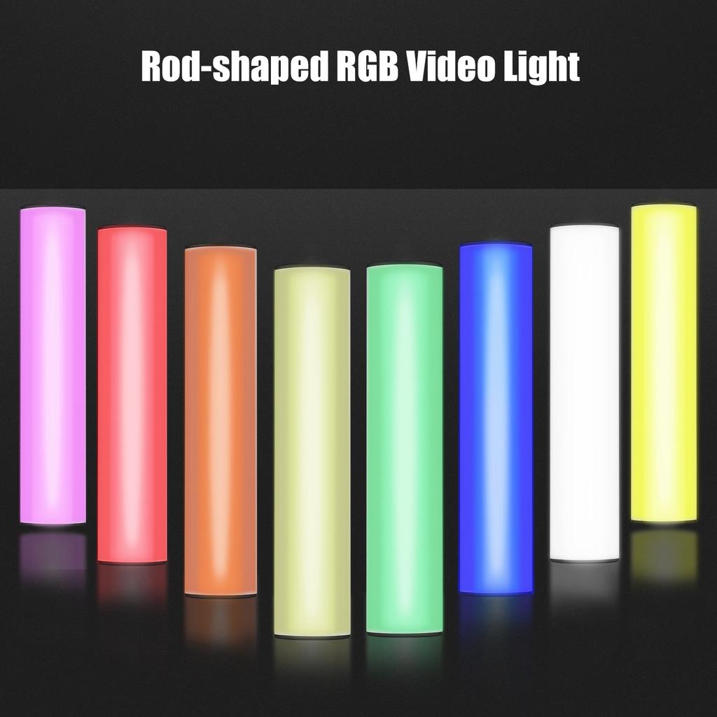 Portable RGB Video Light 2500K 9000K LED Fill Light Adjustable Brightness Magnetic Backside with Desktop Tripod Strap