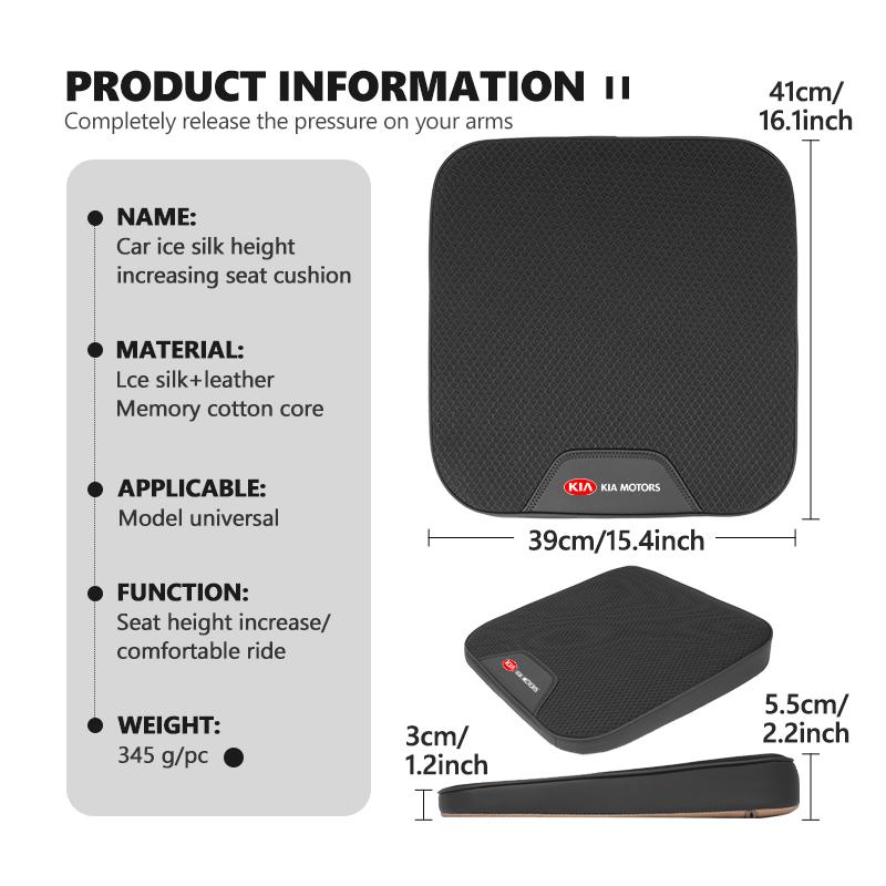 Car Seat Cushion Cover Four Seasons Breathable Cool Ice Silk Pad Protective Mat For KIA Sportage Rio Ceed Niro Soul Stonic MK9