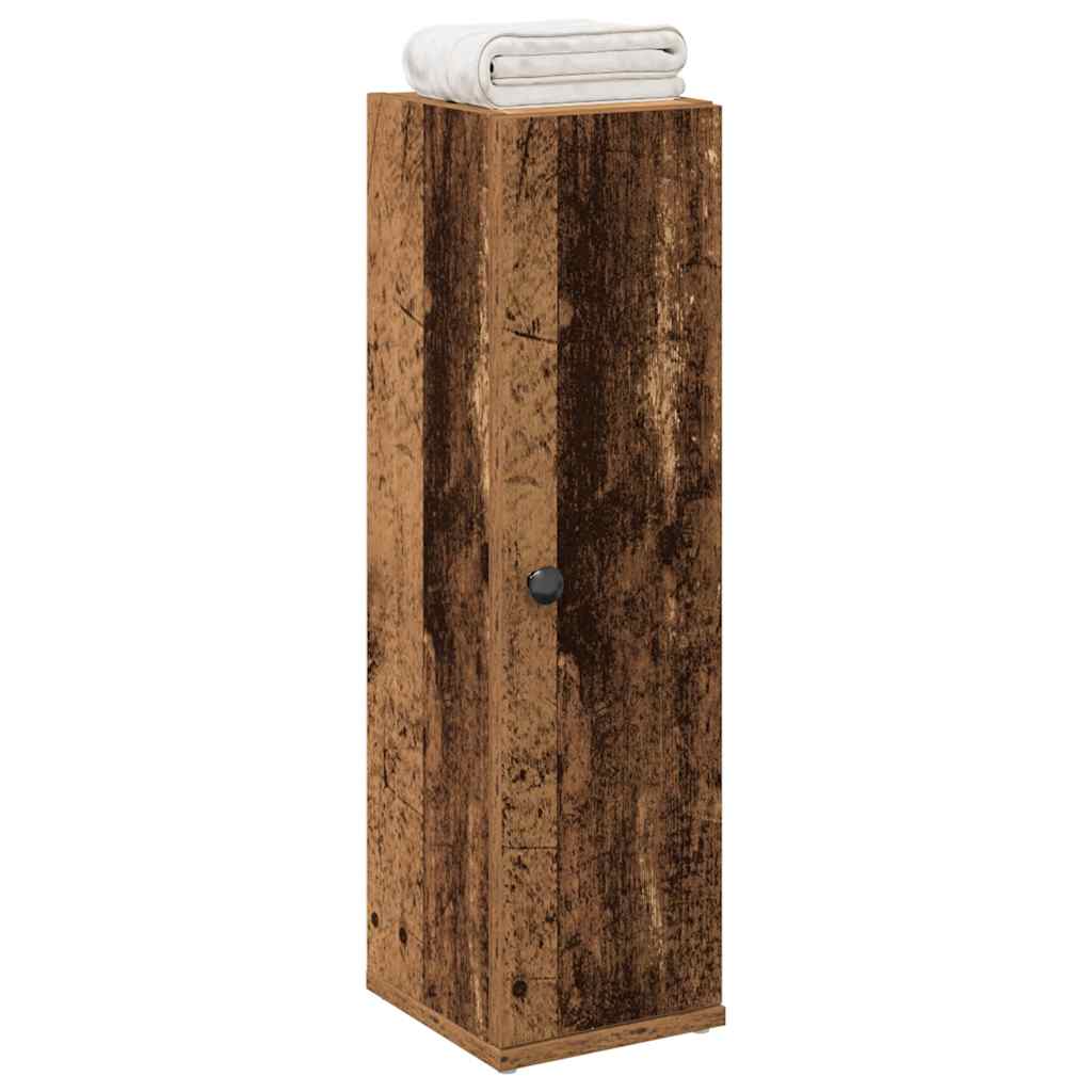 Bathroom Cabinet with Toilet Paper Holder Rustic Wood Look 20.5 x 22 x 72 cm