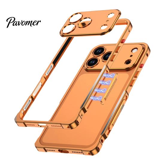 Elegant Minimalist Phone Housing Metal Case for IPhone 18 Pro And Max, Slim Thin Magnetic Horseshoe Buckle Protective Shell Bumper Cooling Frame with