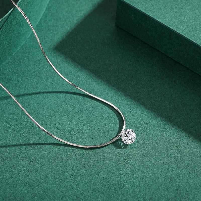 MODIAN Ожерелье из стерлингового серебра 925 пробы с прозрачным цирконием, подвеска, модная цепочка для женщин, вечерние ювелирные изделия