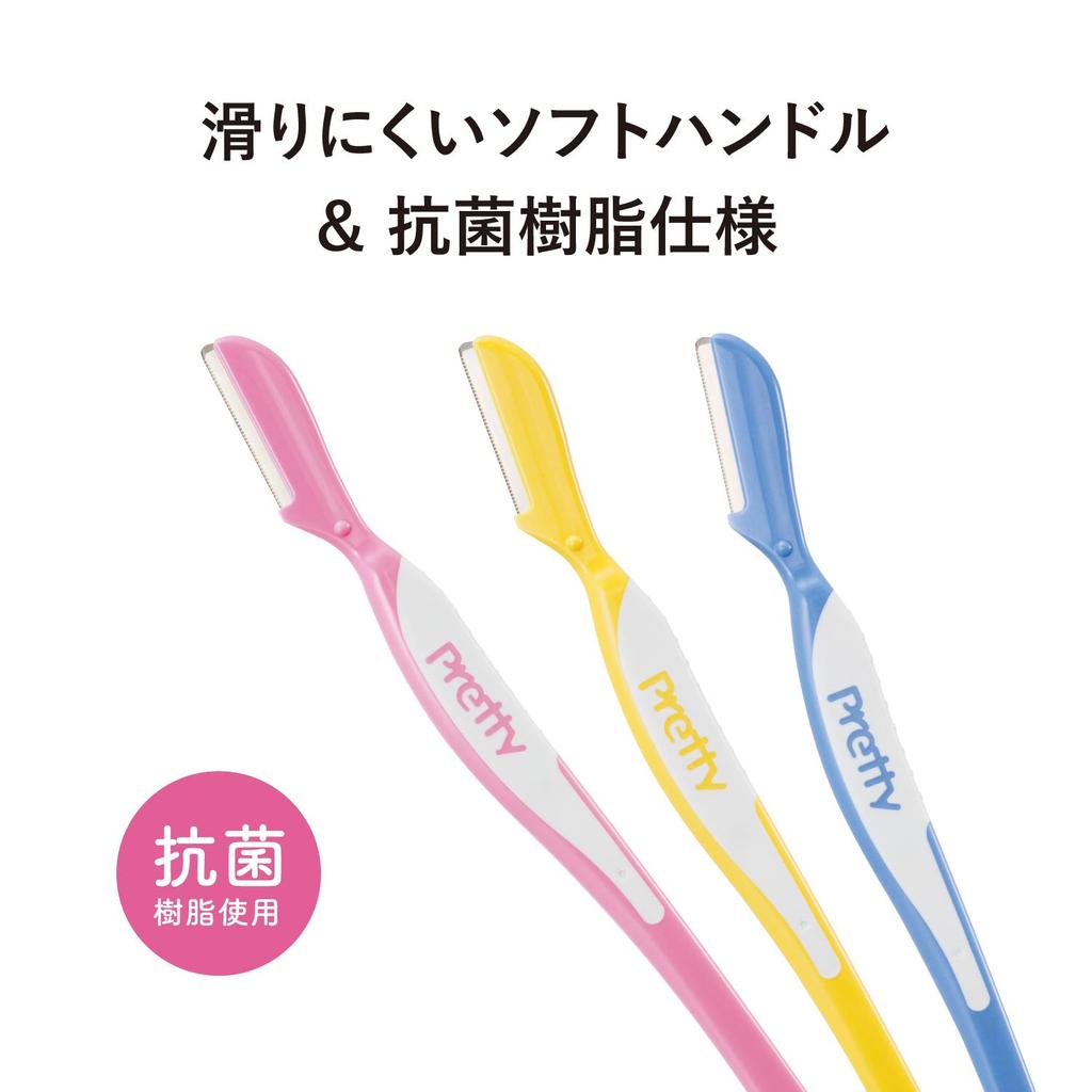 Kai Pretty Eyebrow Razor for Sensitive Skin razors x 3 Sensitive Skin Razor Set razors 1 (6 packs) + L-Shaped (18 + razor)