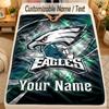 Flannel BlanketPhiladelphia Eagles Custom Name Text Personalized Soft Warm Throw Blanket Home Decor Gift