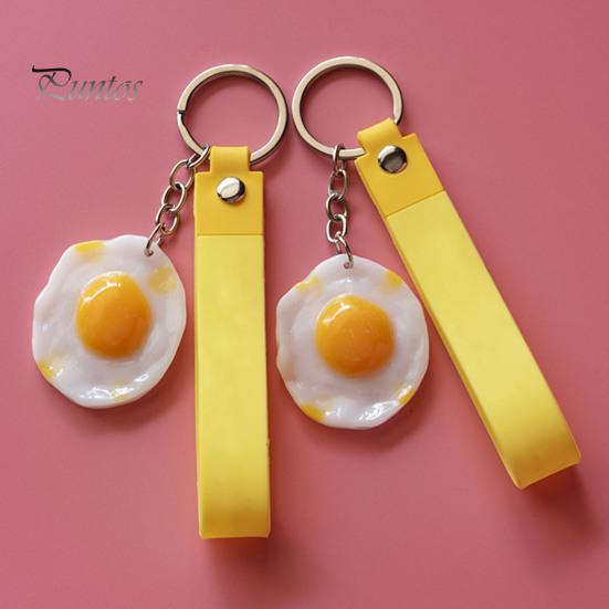 Брелок с жареным яйцом, имитация мужчин и женщин, унисекс, портативный, из твердой смолы, DIY, ремесленный рюкзак, орнамент, яйцо, кольцо, кулон, студенческие принадлежности