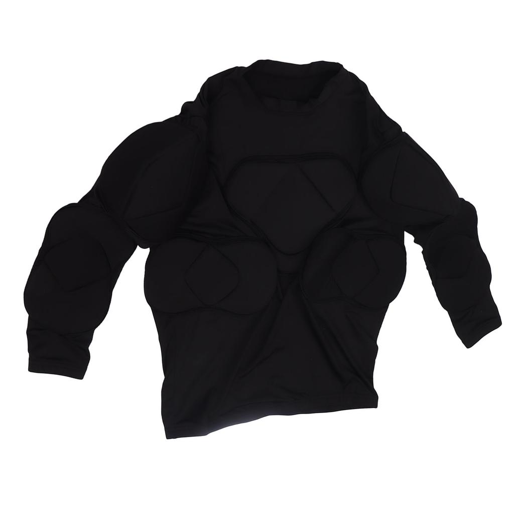 Футболка с длинным рукавом с подкладкой, защита локтя и селезенки, дышащая футбольная футболка с подкладкой на груди, размер L