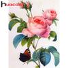 Huacan Алмазная картина Квадратный цветок Полный дисплей Алмазная мозаика Растение DIY 5D Вышивка Кристалл