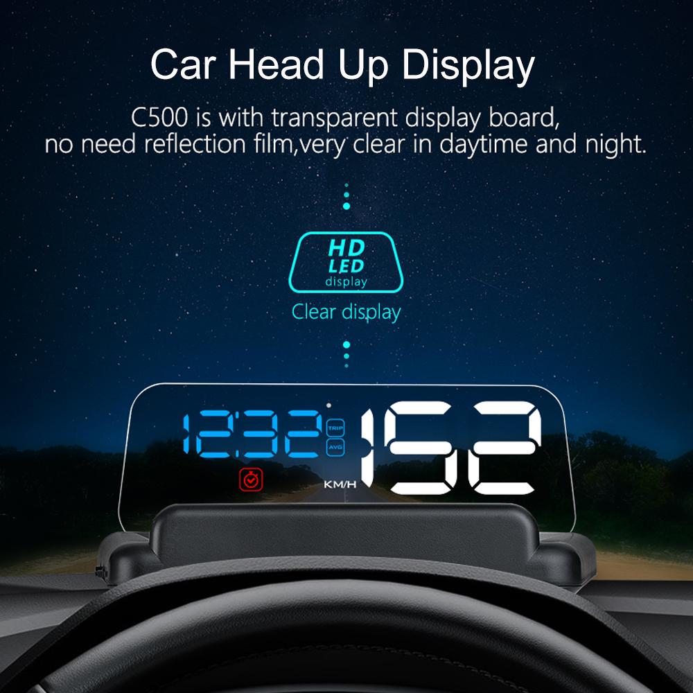 C500 OBD2 T900 GPS HUD Автомобильный проектор на лобовое стекло OBD Спидометр Цифровые автоаксессуары Автомобильная электроника