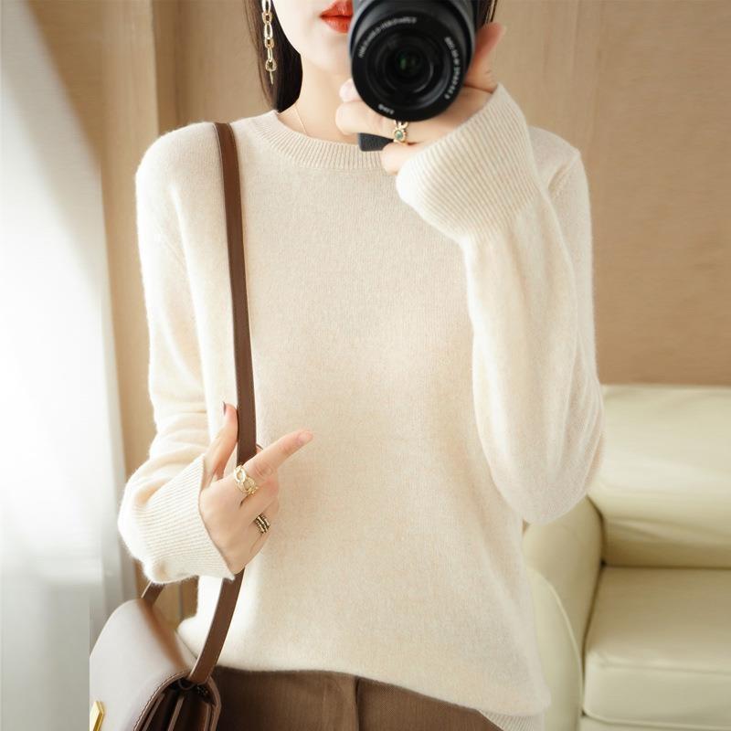 Женский уютный вязаный пуловер, свитер с круглым вырезом, нечеткий приталенный красный, черный свитер