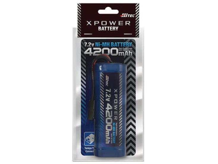Hitec X-Power XP4200-NT-B Ni-MH 7.2V 4200mAh Никель-Металл-Гидридный аккумулятор с разъемом Tamiya, 6-элементный, круглого типа, высокая емкость, прочный, подходит