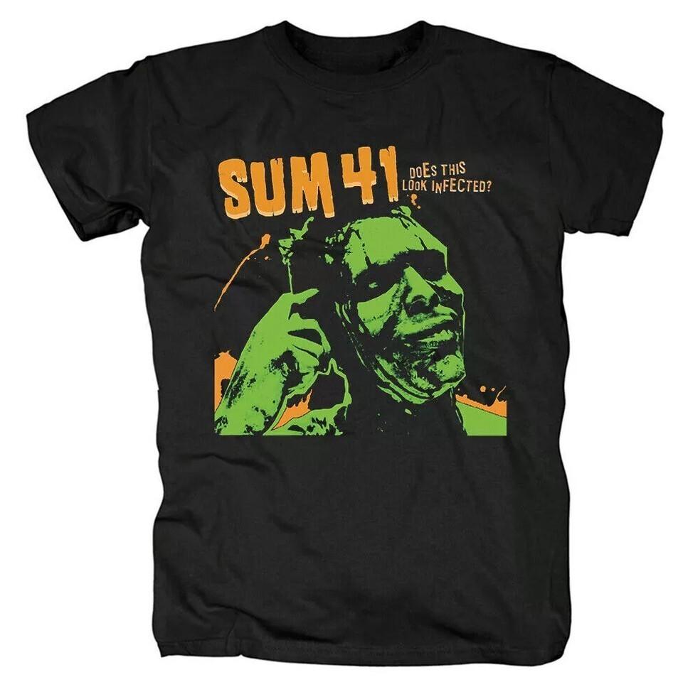 Sum 41 Does This Look Infected Черный Размер S-5XL Футболка мужская KN468 Унисекс Футболка