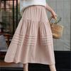 Women Patchwork Skirts Elastic Waist Solid Color Cloths Spring Casual Skirts