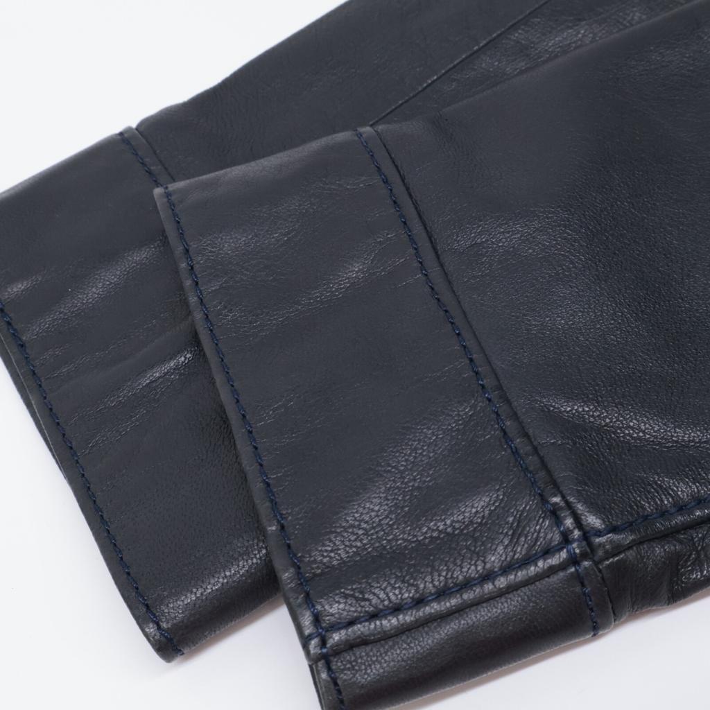 TOMORROWLAND Navy Lambskin Collarless Single Rider's Jacket Jacket 36 NavyUsed