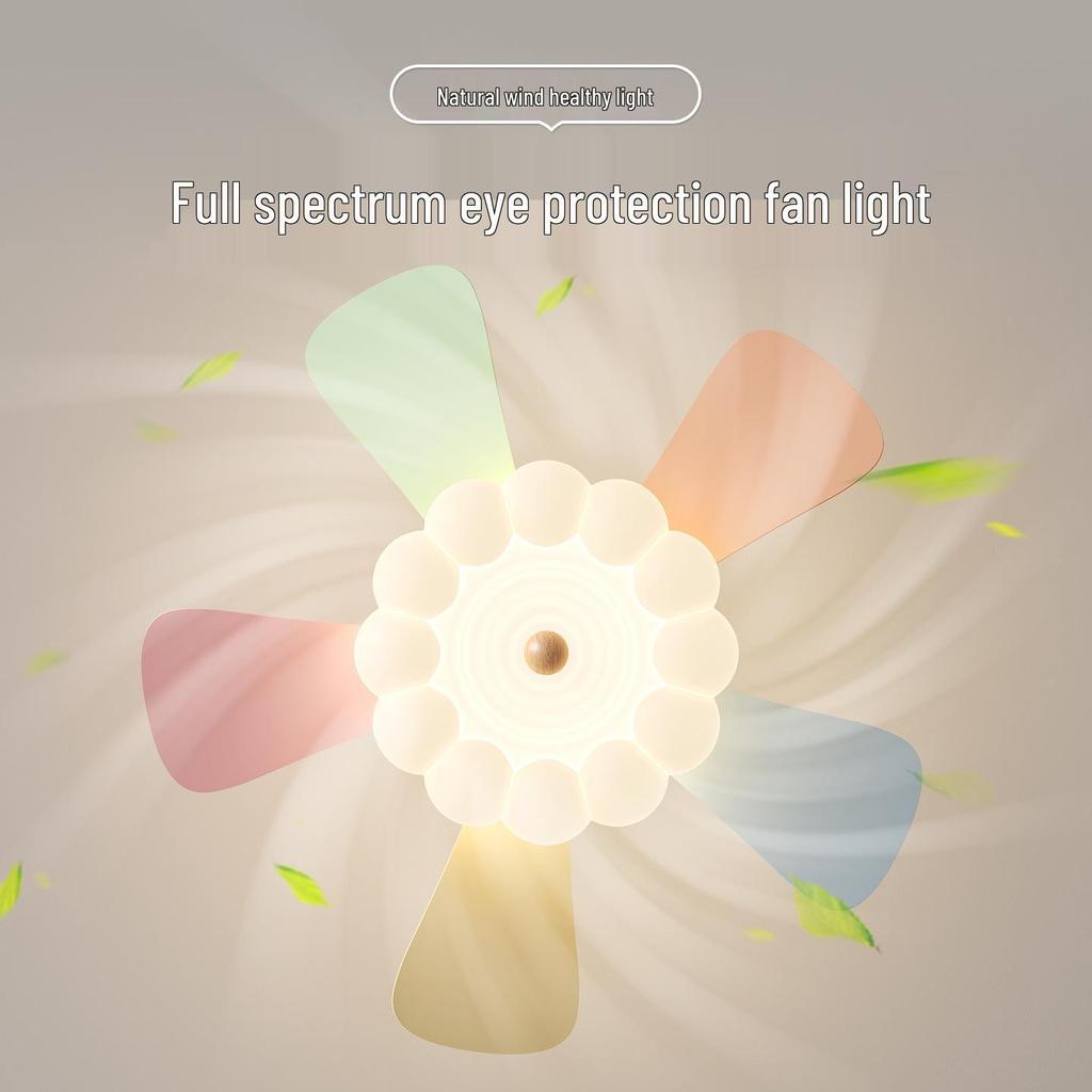 Бесшумный светодиодный потолочный вентилятор с подсветкой для детской комнаты и кабинета