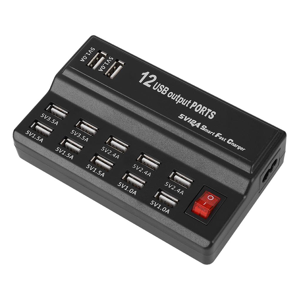 12 Ports USB Hub 5V 10A Power Adapter Charging Station Adapter Charger Home Travel Type