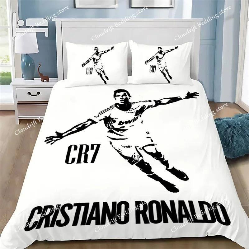 3D НОВЫЙ Пододеяльник Наволочка Комплект Постельного Белья Футбол CR7 Р-Роналду Взрослый Мальчик Девочка Украшение Спальни Детский Односпальный Двуспальный Большой