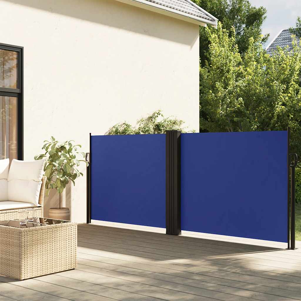 Retractable Side Awning Blue 100 x 600 cm