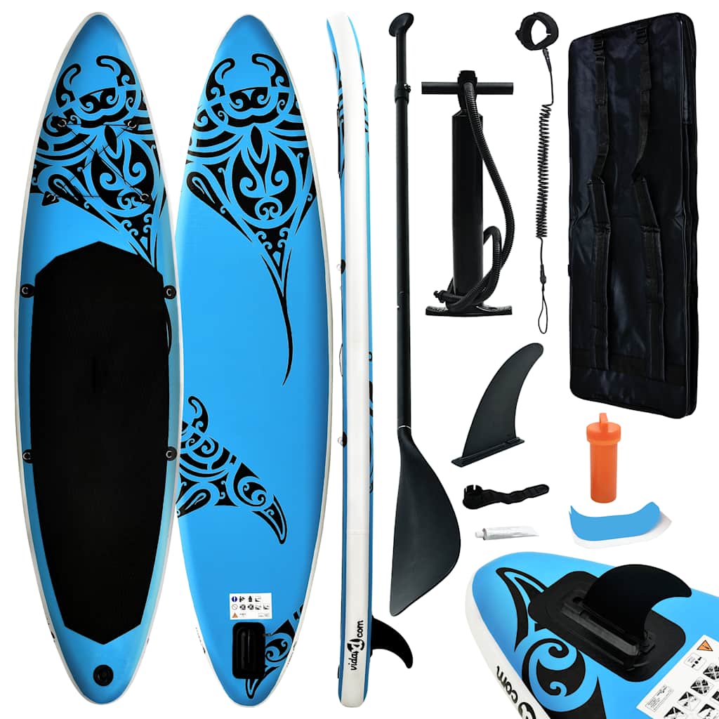 Inflatable Stand Up Paddle Board Set 305 x 76 x 15 cm Blue