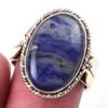 Натуральный Содалит Драгоценный Камень Ручной Работы Серебро 925 пробы Двухцветное Кольцо Размер 7 l8y83