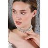Women's Big Small Almond Zircon Stone Model Silver Diamond Evening Dress Wedding Engagement Bridal Necklace Leash Choker
