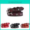 Wide Leather Twolayer Belt Women Vintage Circular Decoration Daily Party Wear