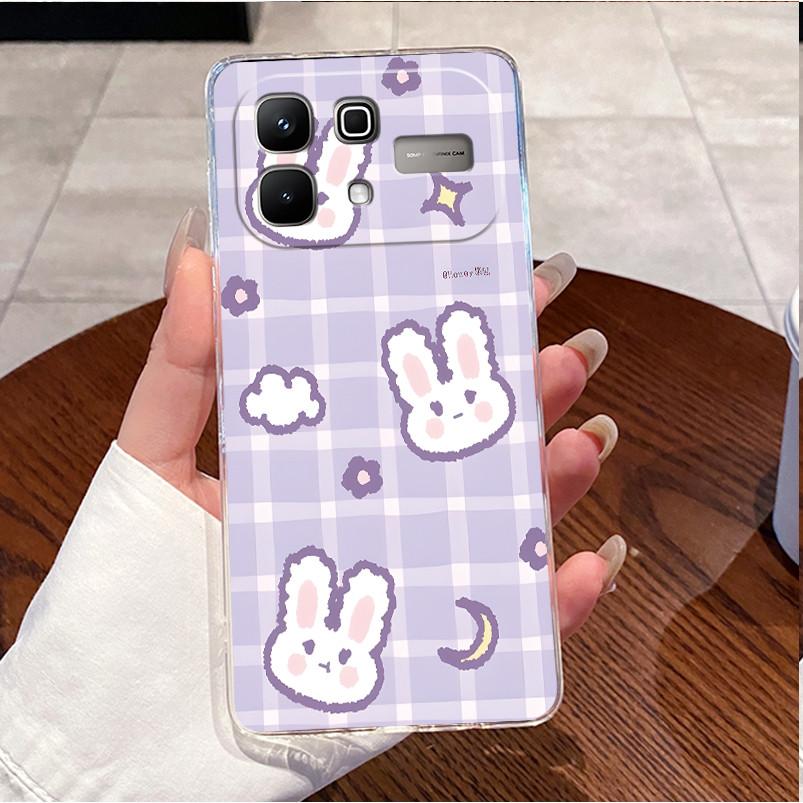Чехол для Infinix Note 60 Pro Note60 5G Чехол X6879 X6878 Роскошный Милый Любовь Кролик Смешной Прозрачный Тонкий Мягкий ТПУ Силиконовый Чехол для Телефона