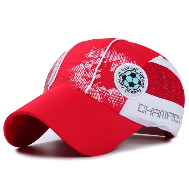 Летняя кепка с футбольным узором, детская бейсболка для детей, сетчатые быстросохнущие бейсболки для мальчиков и девочек