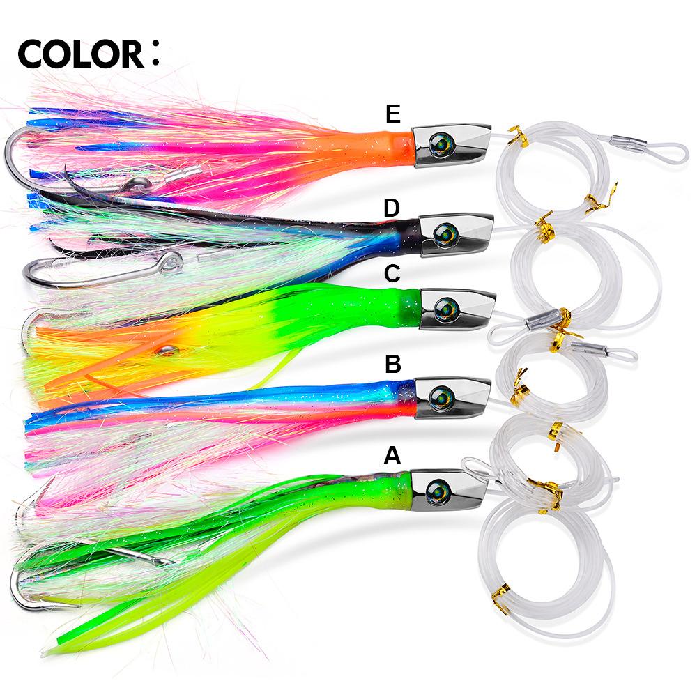 8.7-inch Drag Fishing Route Sub Bait 22cm 85g Metal Head Seal Fish Bait Squid Whisker Soft Bait Biomimetic Fake Bait for Sea Fishing