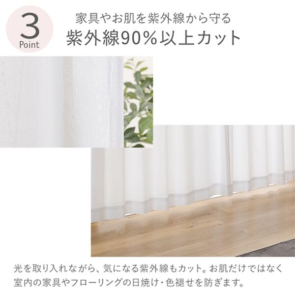 Кружевной комплект BELLUNA из ткани с УФ-зеркальным покрытием, затемняющий, с эффектом памяти формы, регулируемые солнцезащитные однотонные энергосберегающие шторы шириной 100 см, 2 шт., Япония, утепленные,