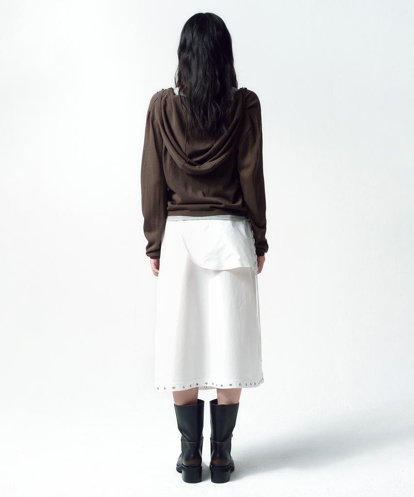 Insilence Woman Eyelet Layered Skirt White