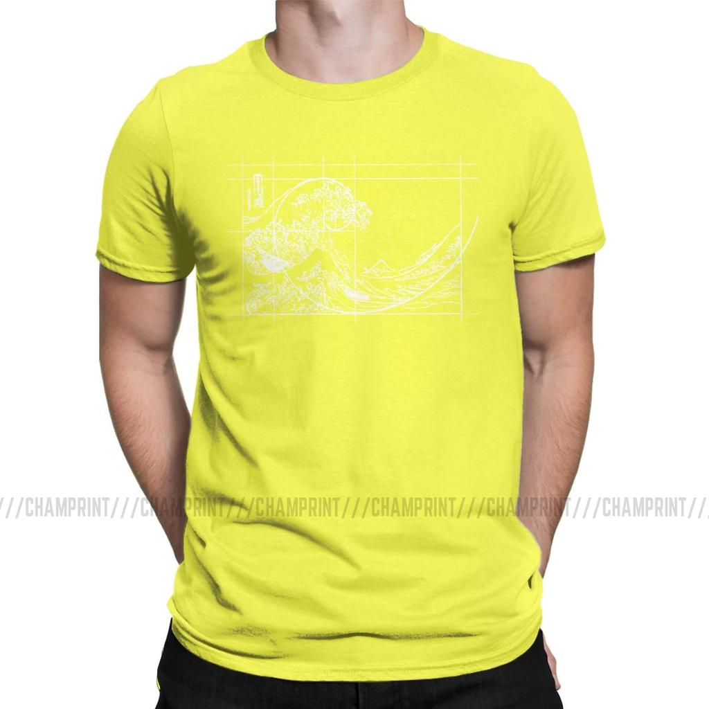 Hokusai Meets Fibonacci Sequence Golden Ratio Men S T Shirt Math Technical Geek Casual Tees Round