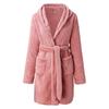 2024 Women's Solid Color Plush Hooded Pajamas and Warm Bathrobe for Europe and America