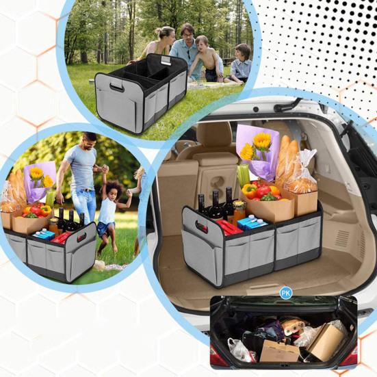 Органайзер для багажника, складной ящик для хранения, большая вместимость, несколько отделений, водонепроницаемый складной чехол для багажника автомобиля