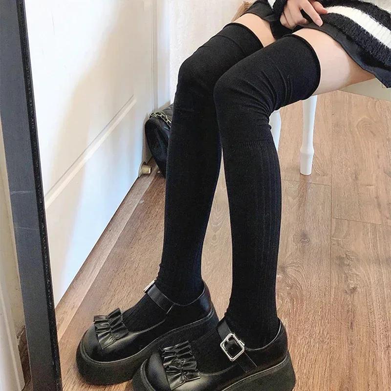 2pairs Women's Knee & Thigh Length Socks | Warm Knitted Cotton Boot Socks & Leg Warmers | Soft Winter Warm Socks for Ladies