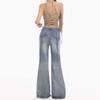 Retro low-rise micro-pull jeans women's spring new American Spice Girls slim-fitting and thin versatile bell pants